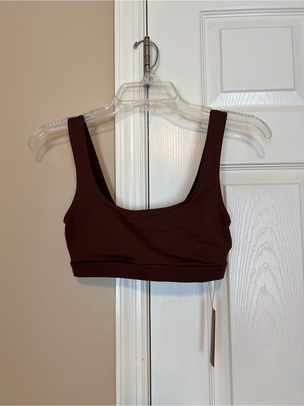 SKIMS Recycled Swim Tank Bikini Top Cocoa XS NWT